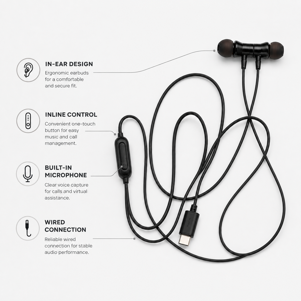 Echo-X Type-C Wired Handsfree Earphones