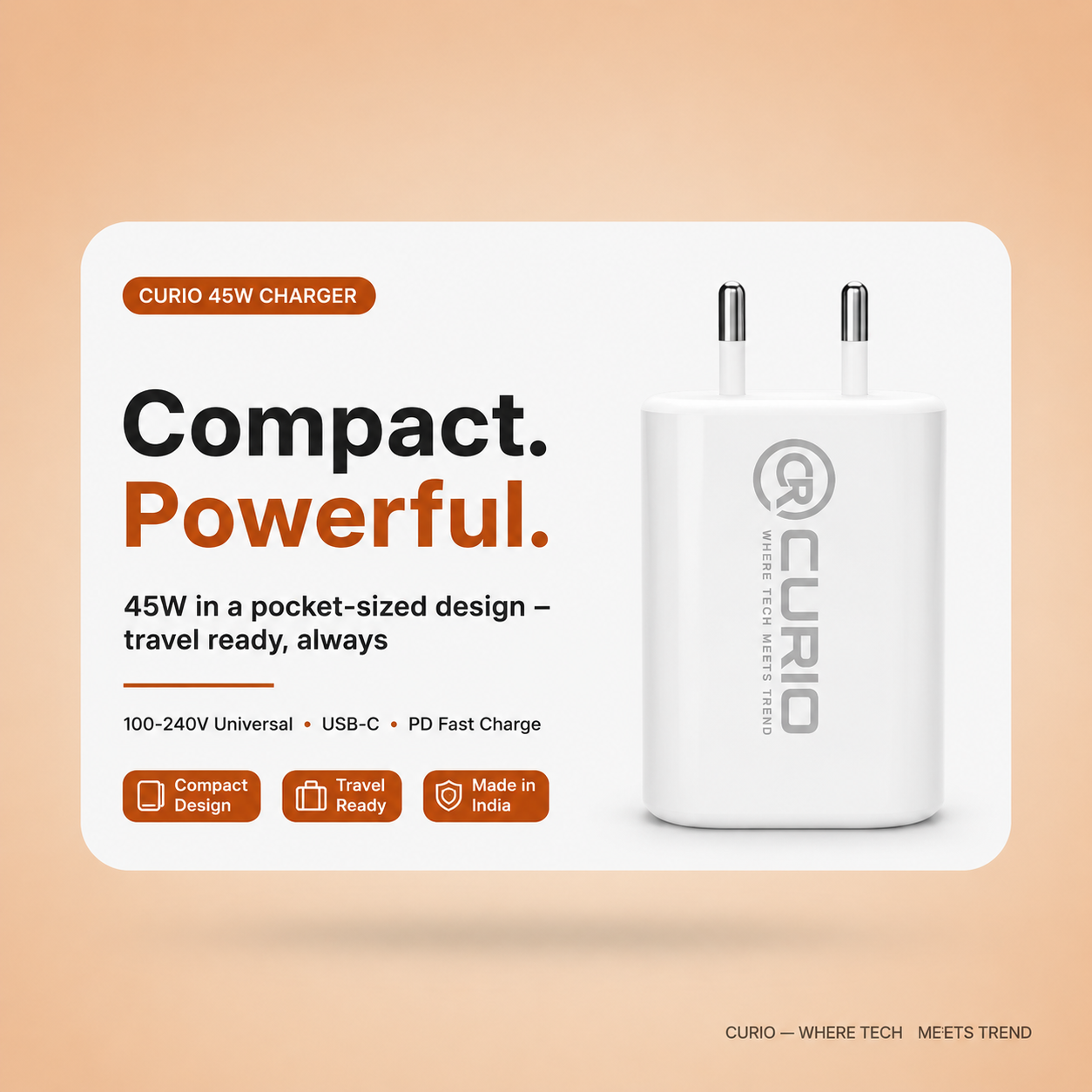 45W PD USB-C to USB-C Fast Charger