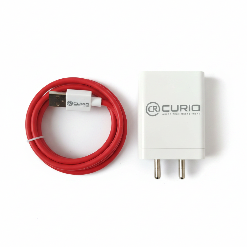 CURIO 33W Charger + Cable - Flat Lay