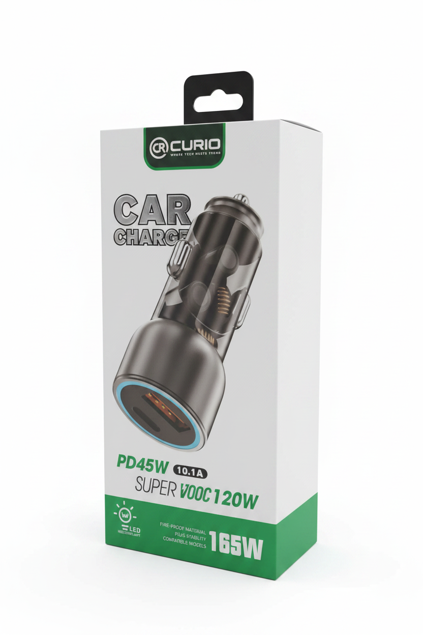 CURIO Car Charger - Box with Black Hang Tab