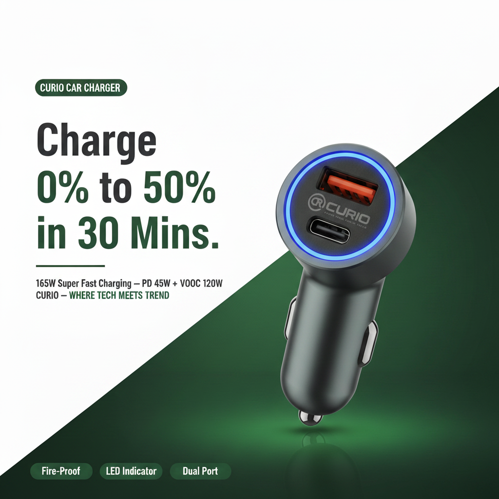 CURIO Car Charger - Consistent Font Style