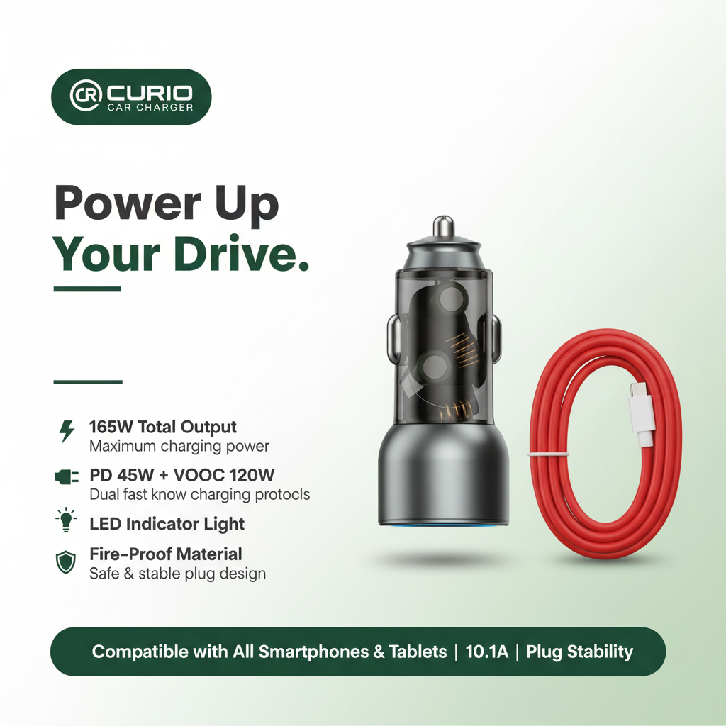 CURIO Car Charger - Green Premium Template