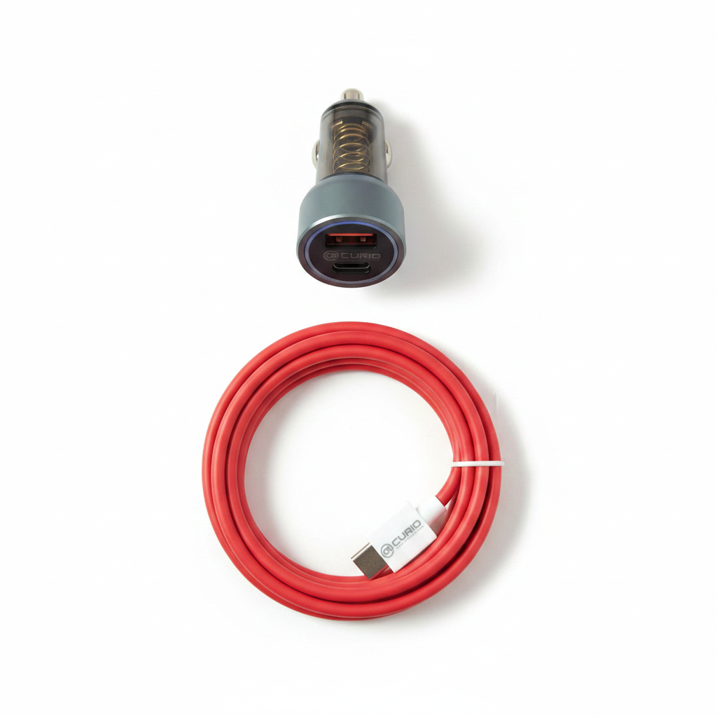 CURIO Car Charger + Red Cable Kit