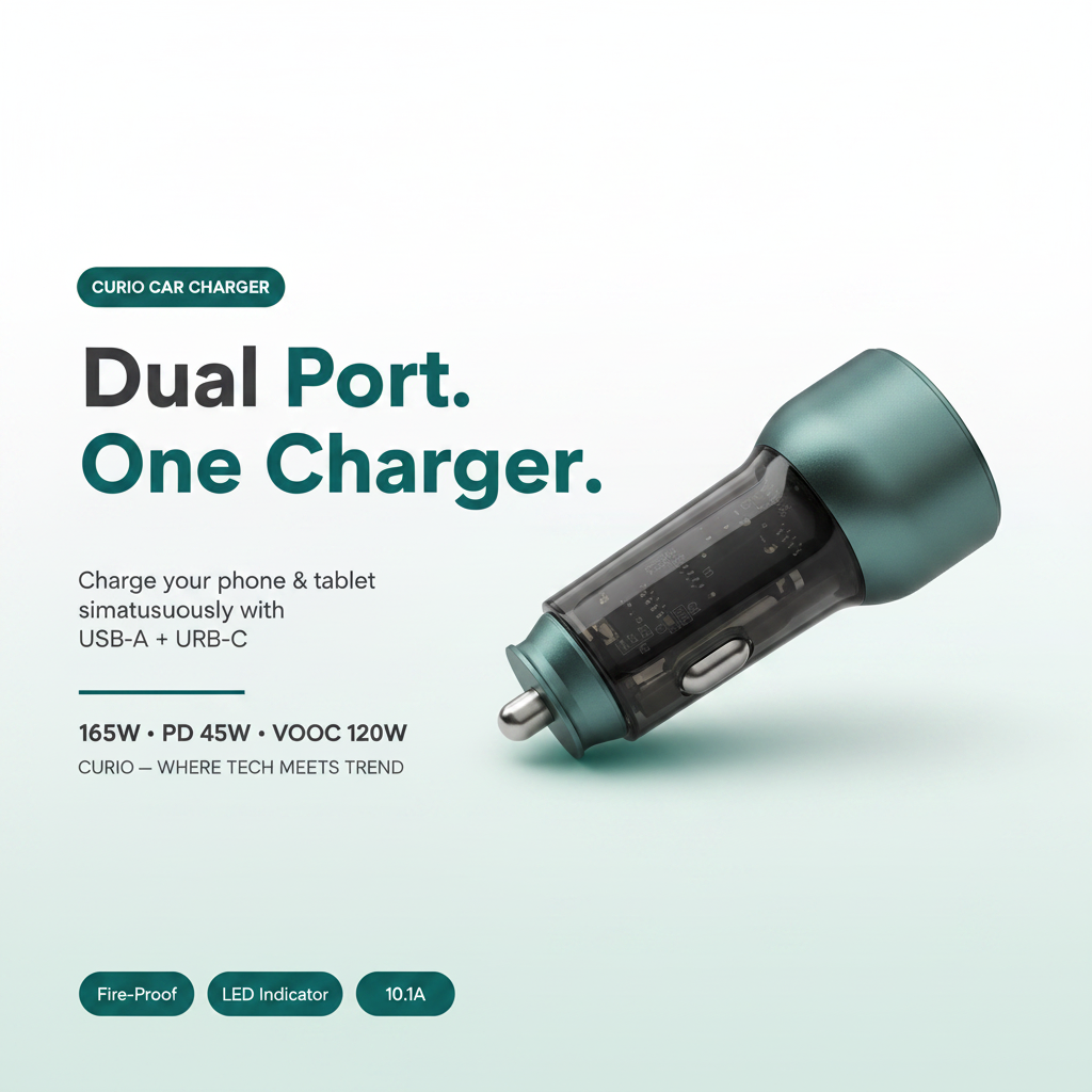 CURIO Car Charger - Side Profile Updated