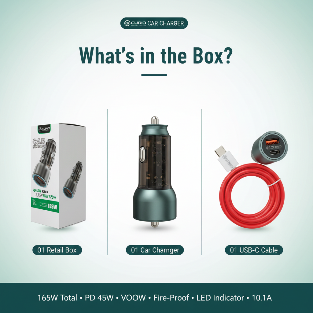 CURIO Car Charger - What's in the Box
