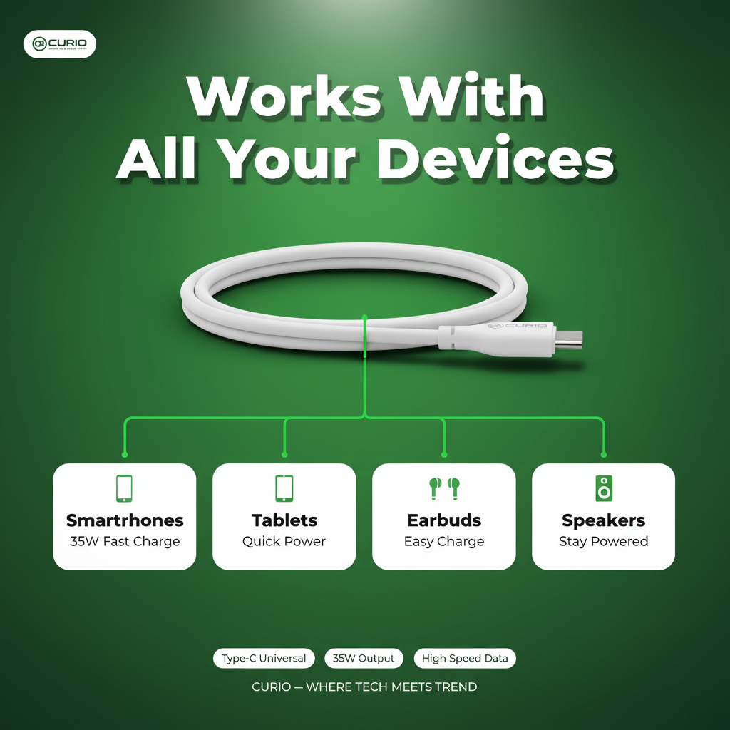 CURIO Ultra Cable - Works With All Devices
